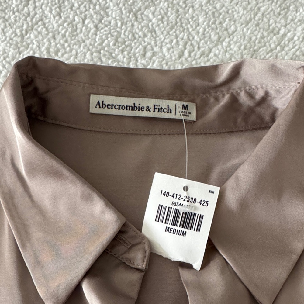 Abercrombie & Fitch Taupe Button Down Shirt - Picture 4 of 5